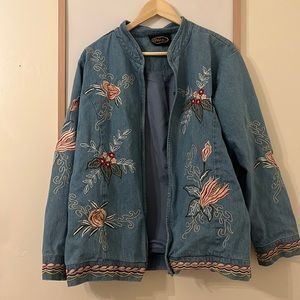 Embroidered vintage jean jacket